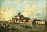 ₴ Картина городской пейзаж художника от 170 грн.: Вид венецианской лагуны с островом Сан-Джакопо