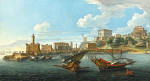 Купить картину пейзаж: Вид на порт, виллу Корсини и виллу Альбани