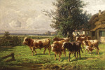 ₴ Репродукция картины пейзаж от 166 грн.: Стадо коров в Дахау