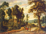Пейзаж с Христом и его учениками на пути в Эммаус