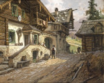 ₴ Купить картину пейзаж художника от 193 грн: Деревенская дорога в Альпах