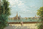 ₴ Репродукция городской пейзаж от 212 грн.: Венеция от публичного сада