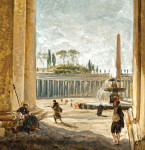 Пейзаж: Рим, площадь Святого Петра, вид из колоннады Бернини