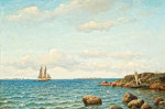₴ Картина морской пейзаж художника от 168 грн.: Парусники в открытом море