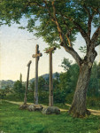 Пейзаж: Три креста на проселочной дороге