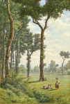 ₴ Репродукция пейзаж от 279 грн.: Поляна в дубовом лесу