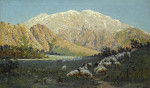 ₴ Картина пейзаж художника от 147 грн.: Овцы пасутся на склоне горы