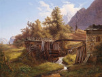 ₴ Репродукция пейзаж от 241 грн: Старая мельница в долине недалеко от Берхтесгаден, Зальцбург