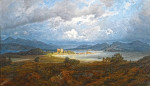 ₴ Репродукция картины пейзаж от 147 грн: Шотландский пейзаж с замком и озером