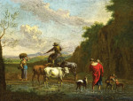 ₴ Репродукция бытовой жанр от 241 грн.: Пастухи и стадо на водопое