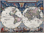 ₴ Старинная географическая карта высокого разрешения от 184 грн.: Карта мира