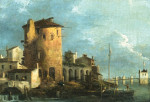 ₴ Картина городской пейзаж художника от 223 грн.: Каприччио средиземноморского города, яхты швартуются возле башни