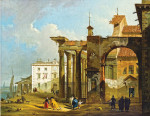 ₴ Картина городской пейзаж художника от 247 грн.: Фантазийный вид на колонны Сан-Лоренсо, Милан