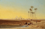 ₴ Репродукция пейзаж от 277 грн.: Оазис возле пирамид