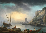 ⚓Репродукція морський краєвид від 337 грн.: Італійська гавань у ранковому тумані з відпливаючими рубаками