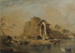 ₴ Картина городской пейзаж художника от 175 грн.: Каприччио венецианской лагуны с мостом