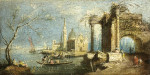 ₴ Картина городской пейзаж художника от 129 грн.: Каприччио, венецианская лагуна