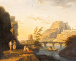 ₴ Картина пейзаж известного художника от 193 грн.: Речной пейзаж с рыболовами тянущими сети