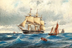 Купить картину море от 179 грн.: Фрегат "Ванадис" в Северном море