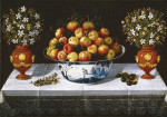 Купить от 128 грн. картину натюрморт: Тарелка с фруктами и две вазы