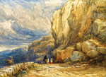 ₴ Репродукция пейзаж от 235 грн.: Путники на горной дороге, Уельс