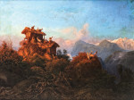 ₴ Репродукция пейзаж от 317 грн.: Козерог в горах Кавказа