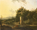 ₴ Репродукция пейзаж от 408 грн.: Итальянский пейзаж с круглой башней