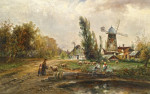 ₴ Репродукция картины пейзаж от 157 грн.: Суета перед голландской деревней
