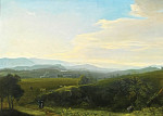 Панорамный пейзаж с овцами на дороге