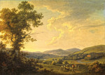 Пейзаж с косарями и отдаленный вид Григорианского дома