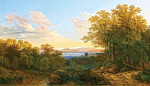 ₴ Репродукция пейзаж от 253 грн.: Вид Женевского озера и массивва Монблан с высоты Шамбези
