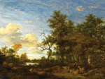 ₴ Репродукция пейзаж от 317 грн.: Лесной пейзаж с пастухом и стадом