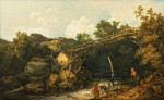 ₴ Репродукция картины пейзаж от 157 грн: Вид возле Мэтлока, Дербишир, с работающими фигурами