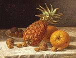 Натюрморт: Ананас, апельсины и орехи