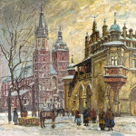 Городской пейзаж: Зимний рынок Кракова