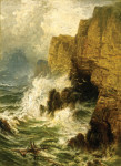 Морской пейзаж: Скалы в шторм