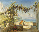 ₴ Картина пейзаж художника от 259 грн.: Амальфи с видом на Везувий