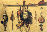 ₴ Репродукция натюрморт от 217 грн.: Обманка с охотничьим снаряжением