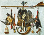 Купить от 116 грн. картину натюрморт: Обманка с охотничьим снаряжением и трофеями