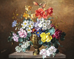 ₴ Репродукция натюрморт от 253 грн.: Цветы в бронзовой вазе