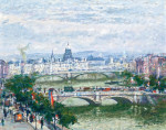Картина городской пейзаж от 204 грн.: Панорамный вид на Париж, мост Пон-Неф