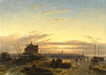 Пейзаж: Зима на реке Эй с видом Амстердама