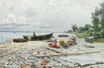 ⚓Репродукція морський краєвид від 211 грн.: Берегова сцена на Хеллебек з видом Хельсінборга та Кронборга