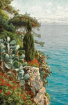 ⚓Репродукція морський краєвид від 221 грн.: Скелясте узбережжя з видом на море поблизу Монако