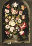 ₴ Репродукція натюрморт від 204 грн.: Ваза з квітами у кам'яній ніші
