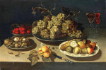 ₴ Репродукция натюрморт от 217 грн.: Натюрморт с фруктами, ягодами и орехами