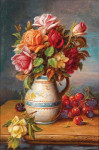 Купить от 124 грн. картину натюрморт: Вишни и розы