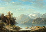 Пейзаж: Озеро Люцерн около Бруннена с видом на Зеелисберг, луг Рютли и Ротшток Энгельбергера