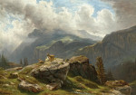 ₴ Репродукция пейзаж от 223 грн.: Вход в долину Мельхталь в Альпах