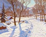 ₴ Картина пейзаж известный художника от 214 грн.: Зимняя сцена в Альпах